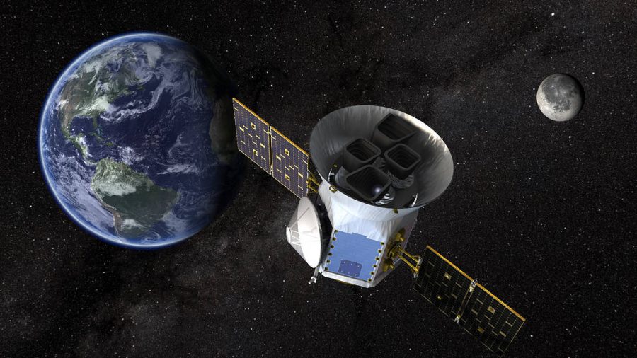 Artist concept of TESS by NASAs Goddard Space Flight Center.