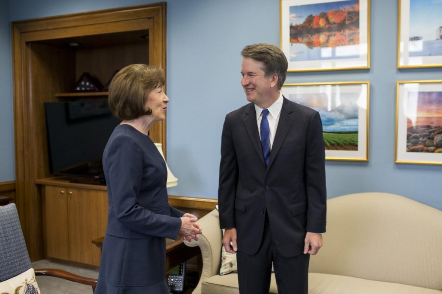 Senator+Susan+Collins+and+Judge+Brett+Kavanaugh+meeting+in+August.+