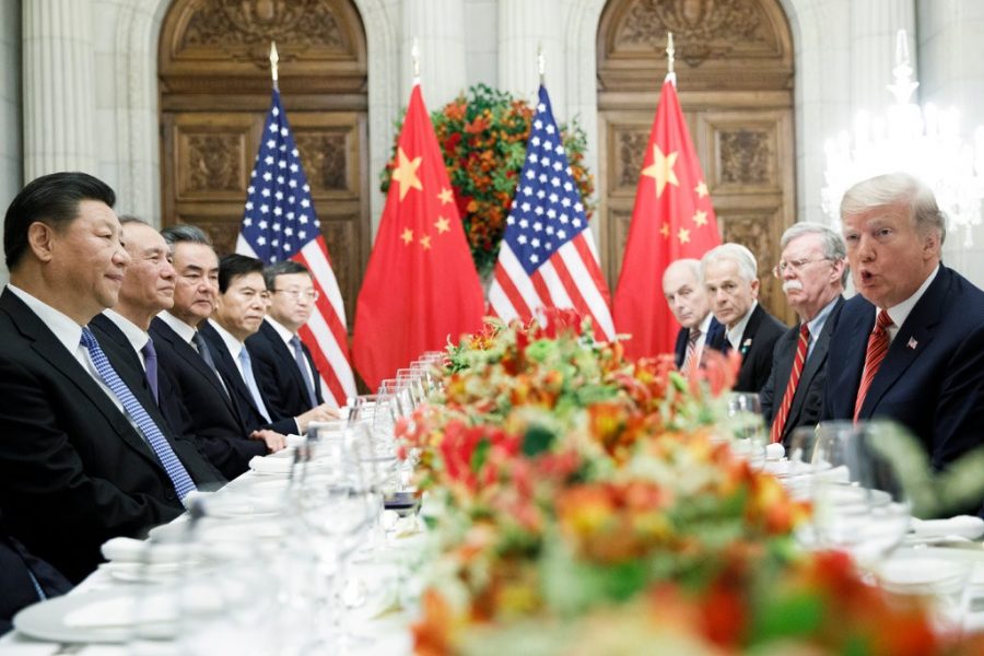 President Trump and President Xi Jinping of China at their working dinner in Buenos Aires on Saturday night. 