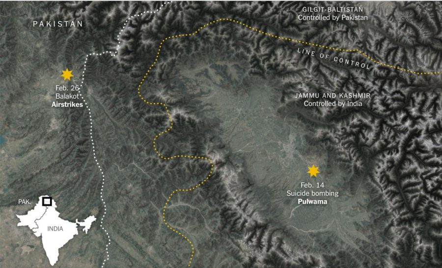 The sites of recent Pakistan-India skirmishes. 