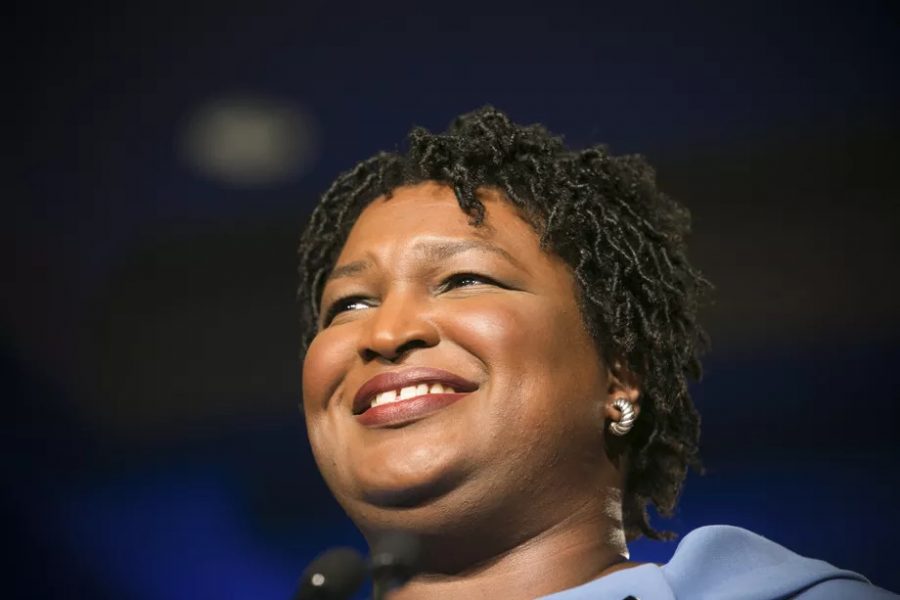 Stacey Abrams addresses supporters at an election watch party on November 6, 2018, in Atlanta.