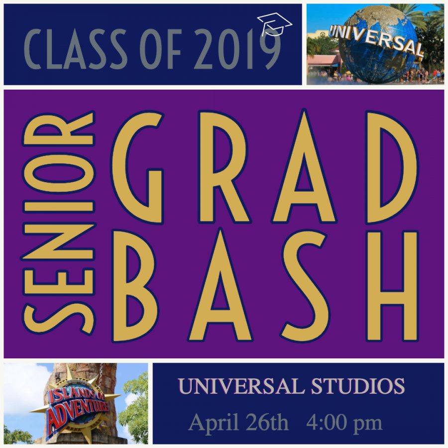 OCSA and Universal Studios 2019 Senior GradBash, Friday, April 26th!