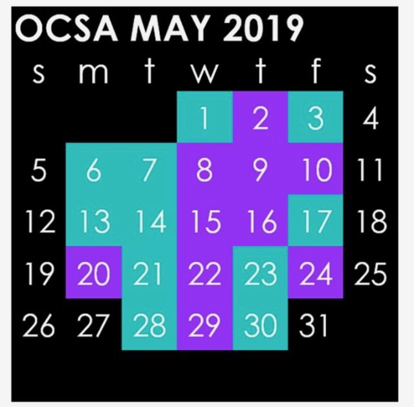 This is the testing schedule of OCSA. 
