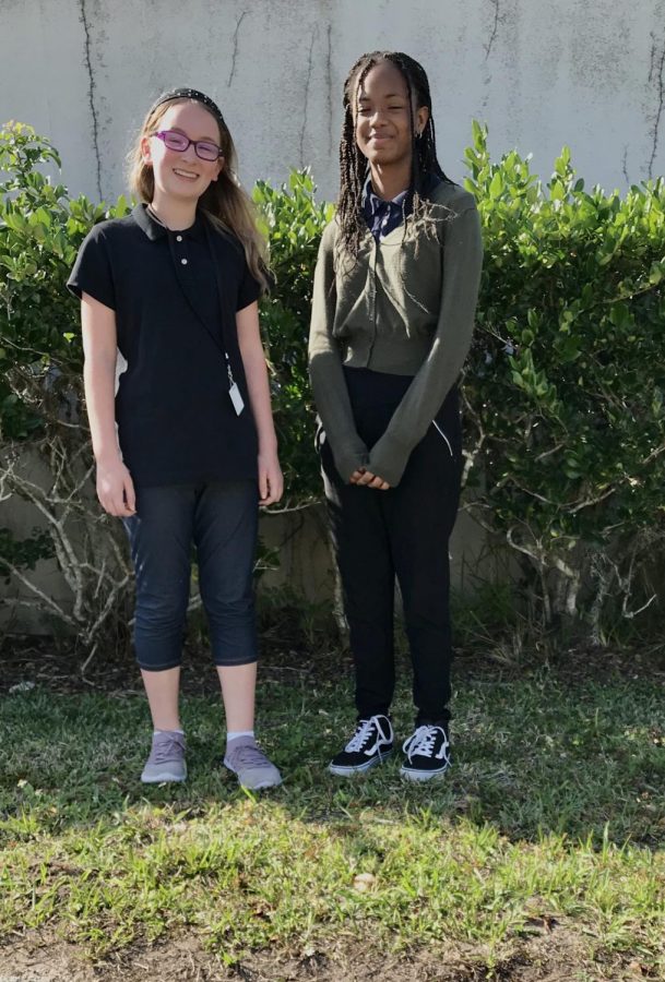 (Left to Right) Sabrina Glow and Raquel Perry winners of the MLK poetry and essay competitions.