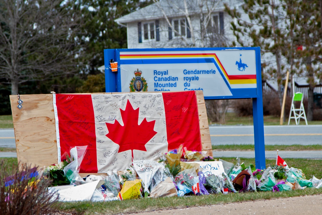 The memorial dedicated to the victims of the shooting.