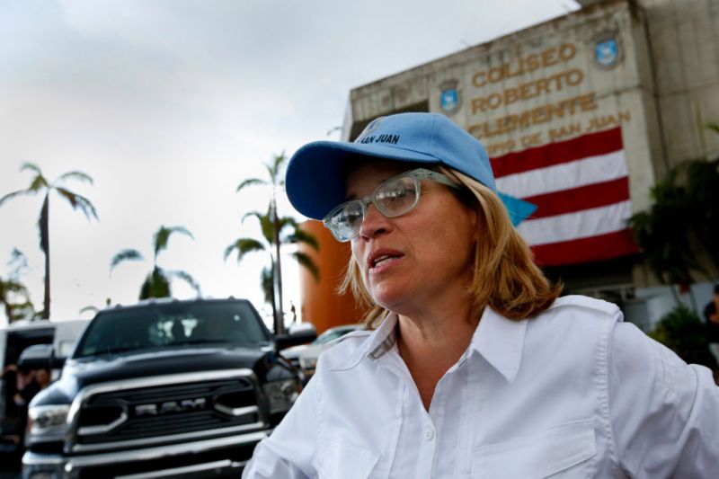 San Juan Mayor Carmen Yulin Cruz after Hurricane Maria. The island still has yet to recover from the 2017 hurricane, and has been hit by more than 1,000 earthquakes since December 2019. 