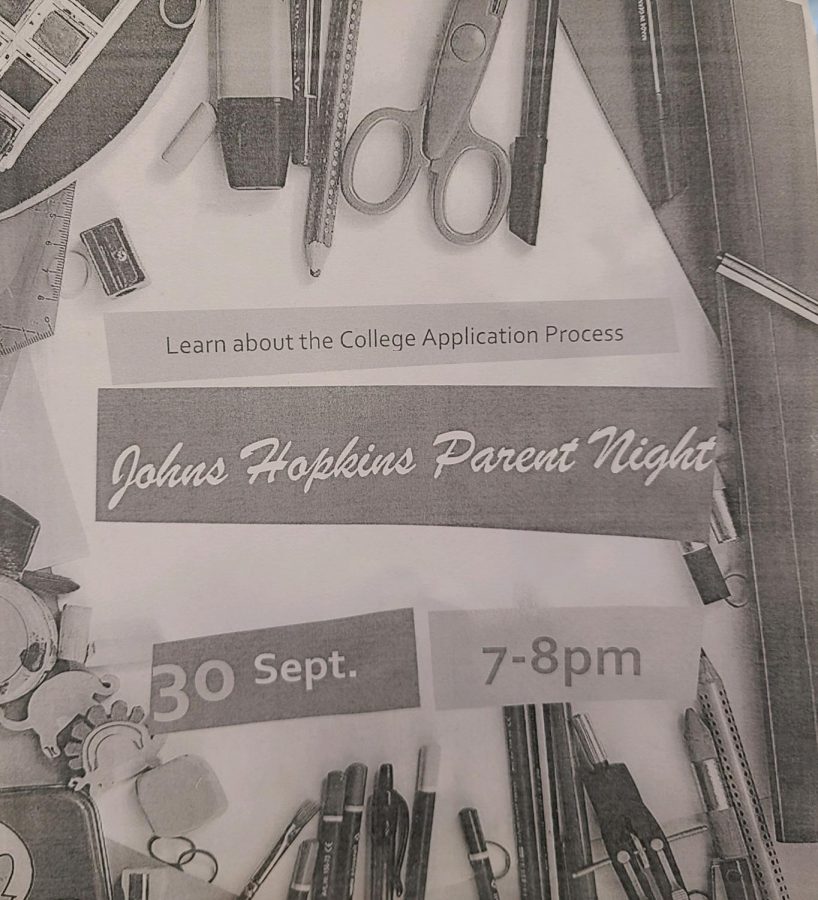 Students and parents of any grade will be able to attend the meeting for college information on the 30th of September.