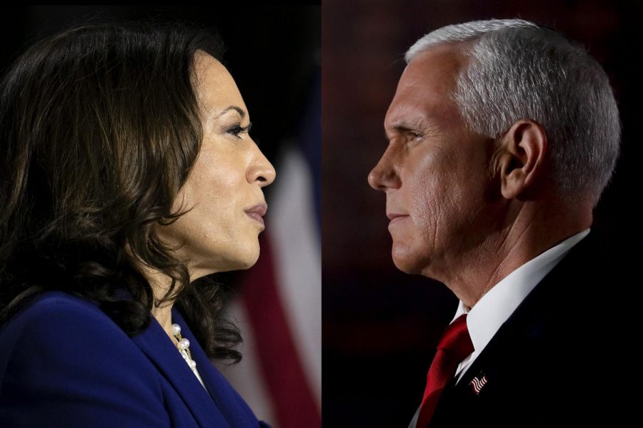 Senator Kamala Harriss and Vice President Mike Pence facing off.