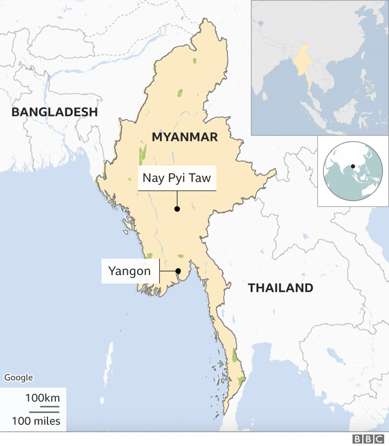 A map of Myanmar