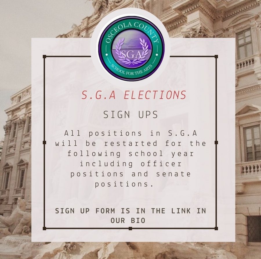 In order to run for any of the positions on the SGA, students must head over to the SGA’s social media (@ocsasga) and click the link in the bio, fill out the forum, and submit it. 