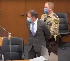 Derek Chauvin on April 5th presenting his case in court.