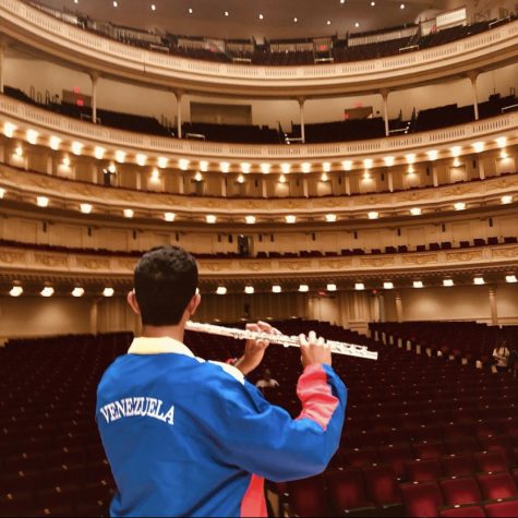 This picture is of Rodrigo Rodriguez practicing at Carnegie Hall in 2019.