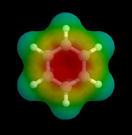 Molecular structure of benzene.