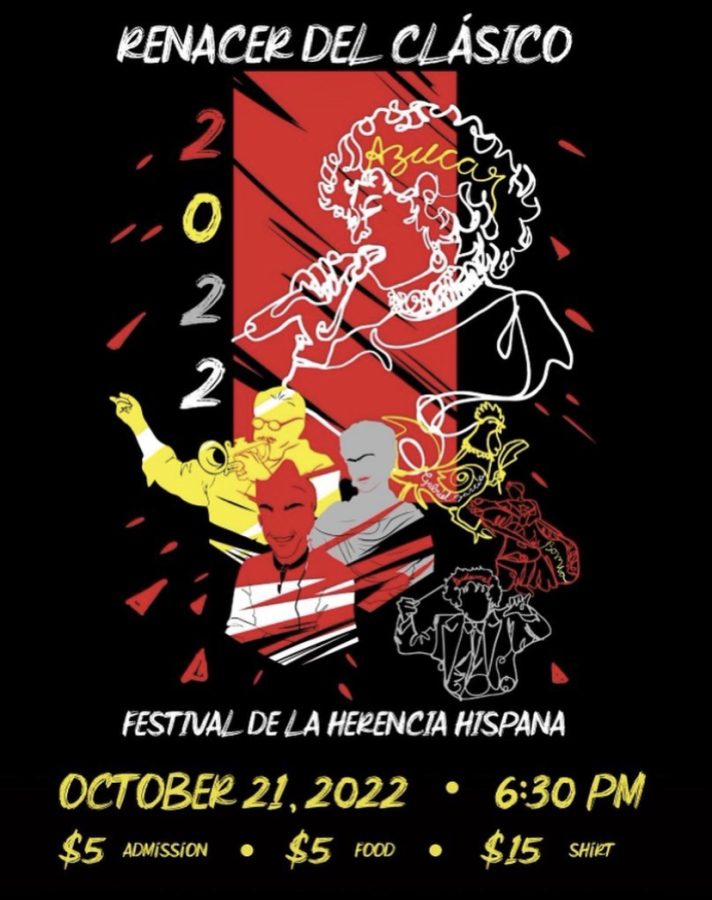 The poster for the 2022 Hispanic Heritage show which include details such as the time and date. 