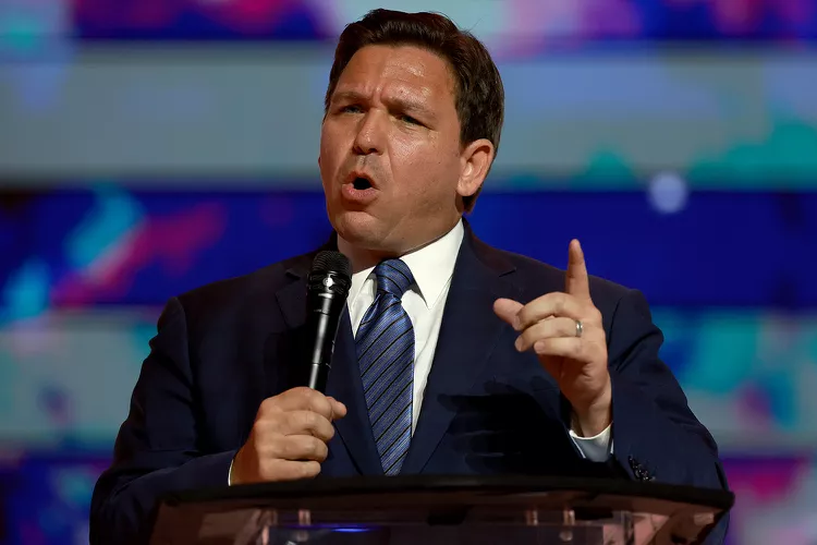 Florida+Gov.+Ron+DeSantis+during+a+news+conference+after+reported+claims+circulating+on+social+media+that+DeSantis+is+requiring+all+female+student-athletes+in+Florida+to+provide+detailed+information+about+their+menstrual+cycles.