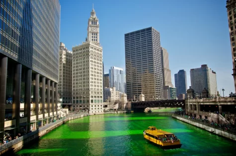 In celebration of St. Patricks Day, Chicago dyes the river green. 