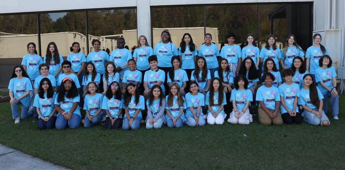Middle School Thespians in their SpongeBob inspired district T-shirts!