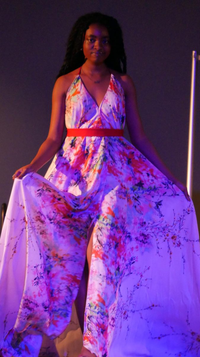 Jahsarah Clarke, from the BSU board, modeling at last years fashion show A Garden of Beauty.