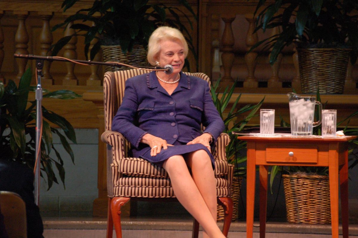 Sandra Day OConnor speaking to the students at Wake Forest.
