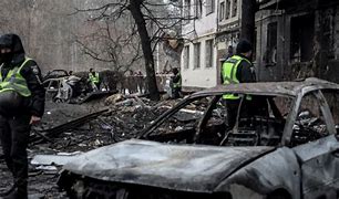 Debris from Missile Attacks in Kyiv, Ukraine. 