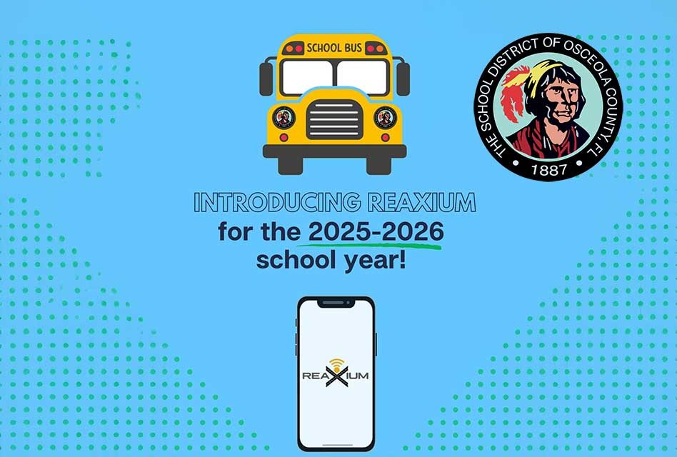 Positively Osceola's Announcement image for ReaXium usage in the 2025-2026 school year.