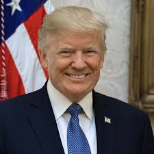 Donald Trump in front of an American flag