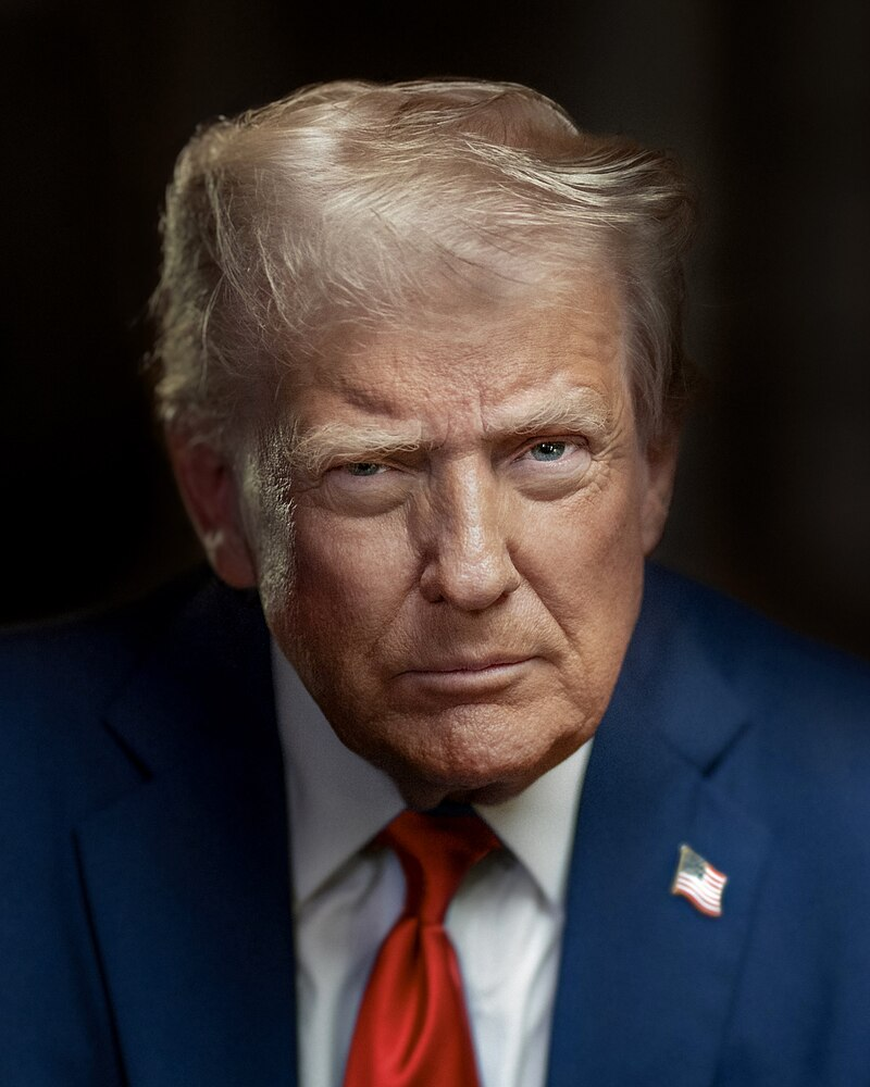 The 2025 Official Presidential Portrait of President Donald J. Trump in his second term.


