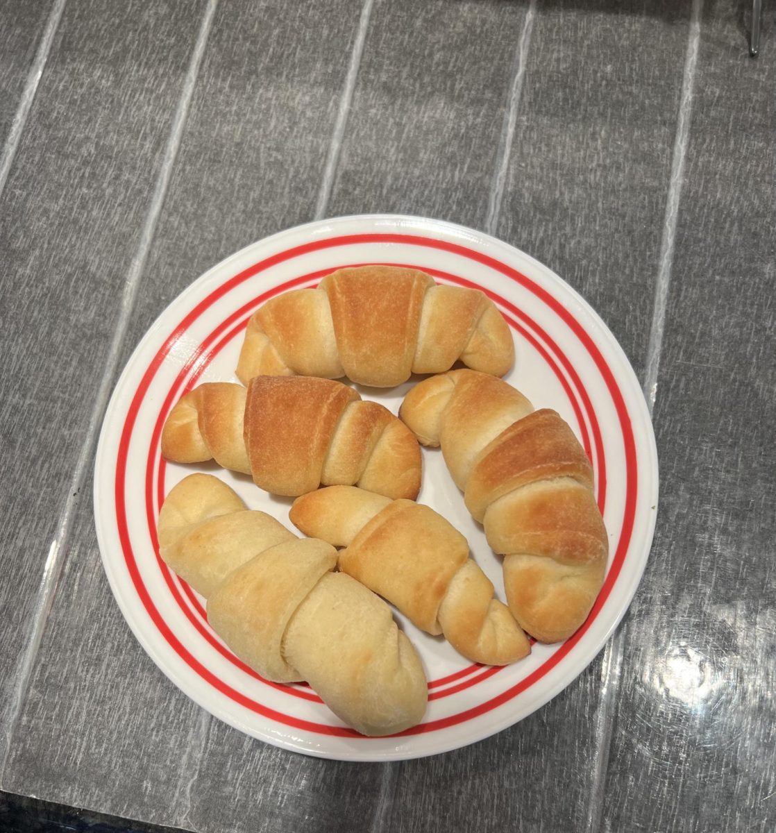 A plate of homemade crescent rolls.