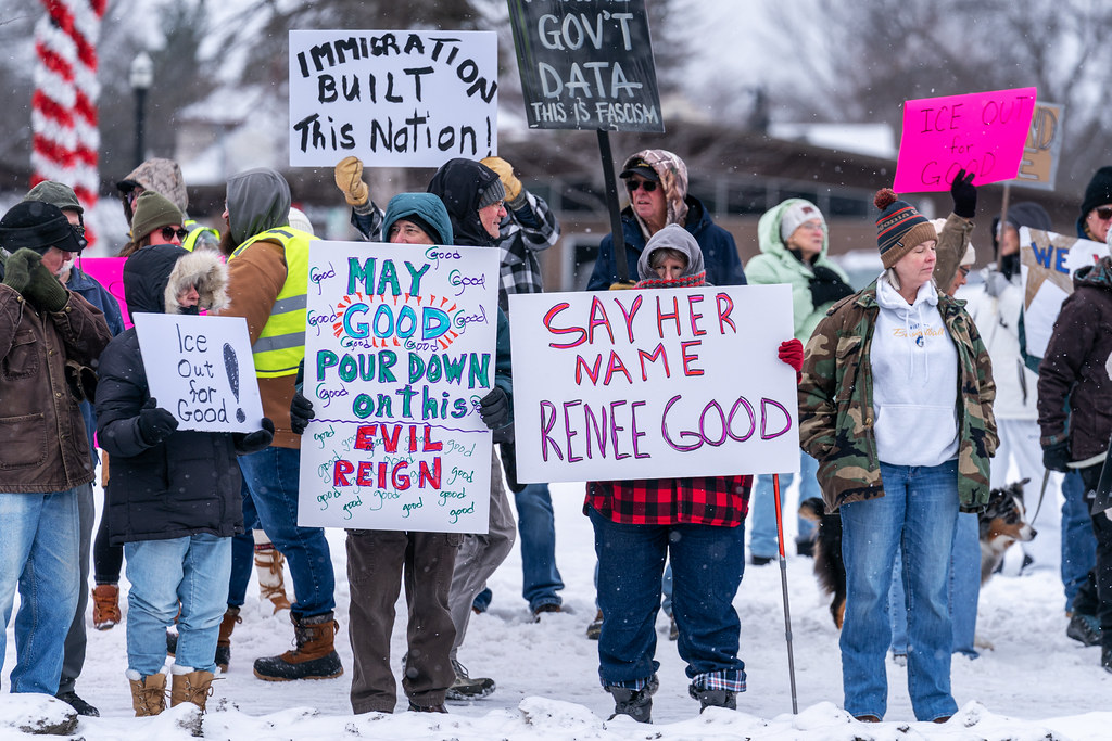 Citizens march out in protest against ICE in Minnesota.