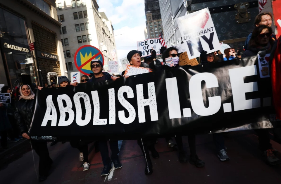 Protesters in New York City against ICE