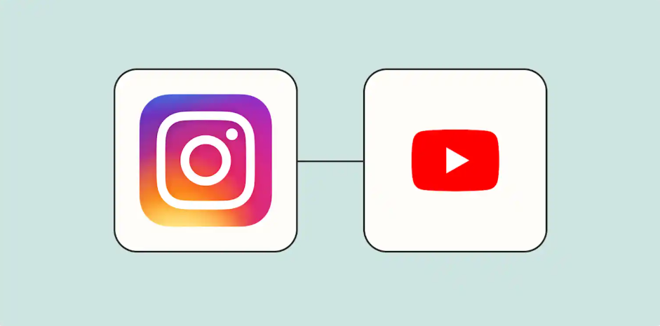 Instagram and YouTube logos connected by a bar, due to them being the two companies currently on trial.