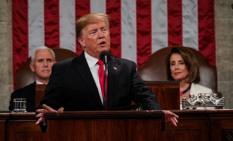 Trump giving his State of the Union speech