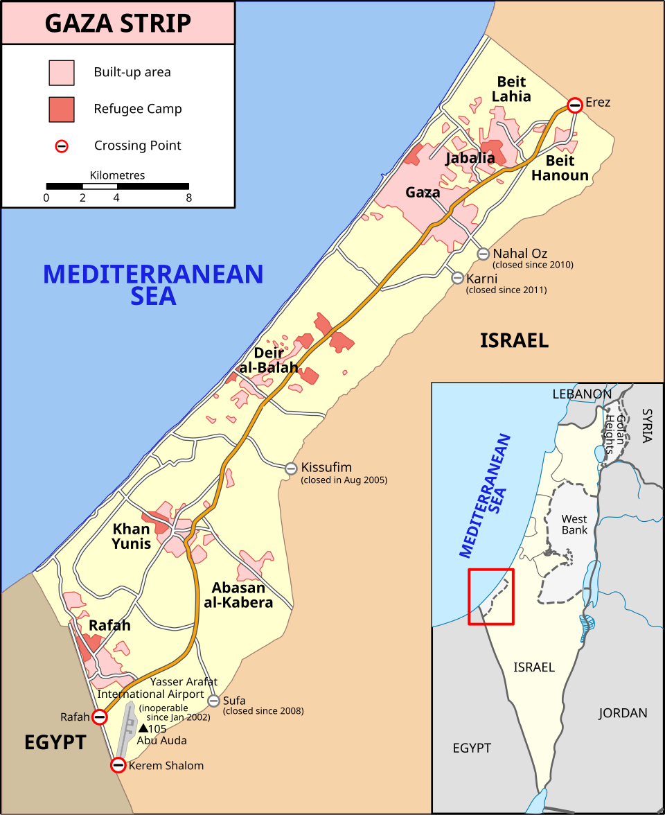 The Gaza Strip is surrounded by Israel, Rafah crossing is the only exit