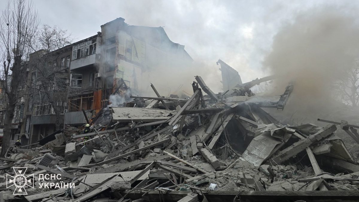 Destructions in Kharkiv, Ukraine.