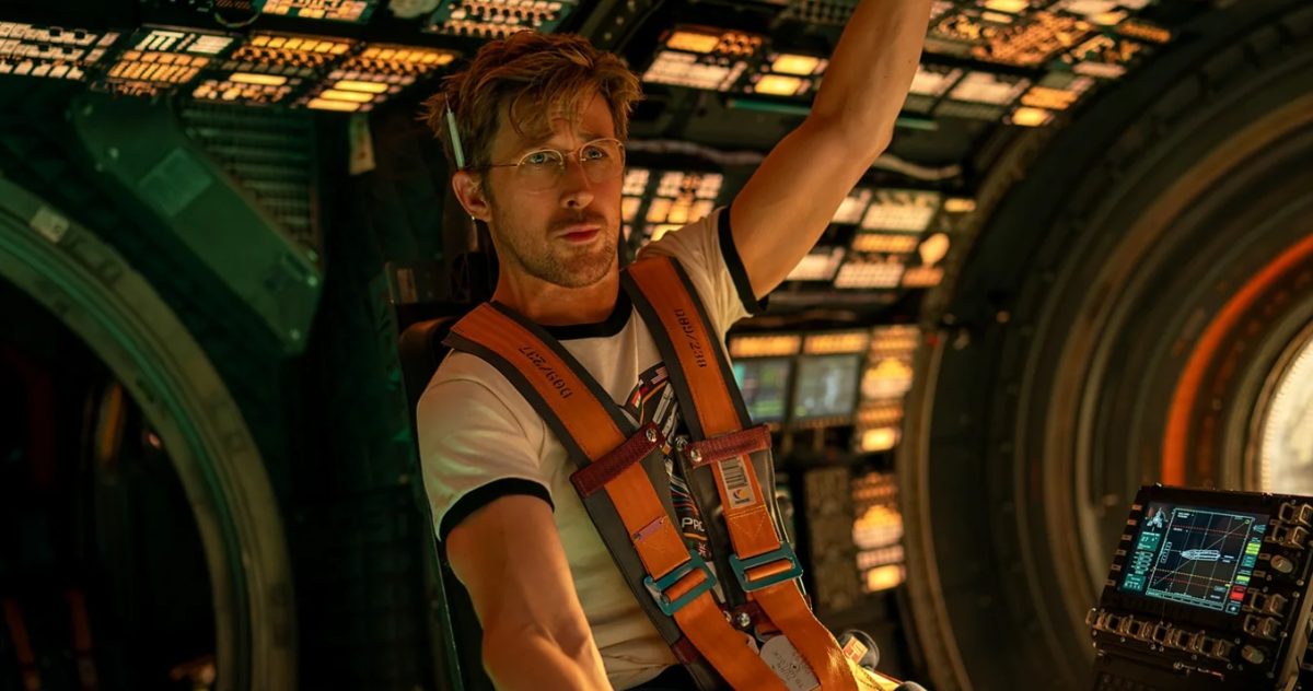 Ryan Gosling as Dr. Ryland Grace in the new movie, Project Hail Mary