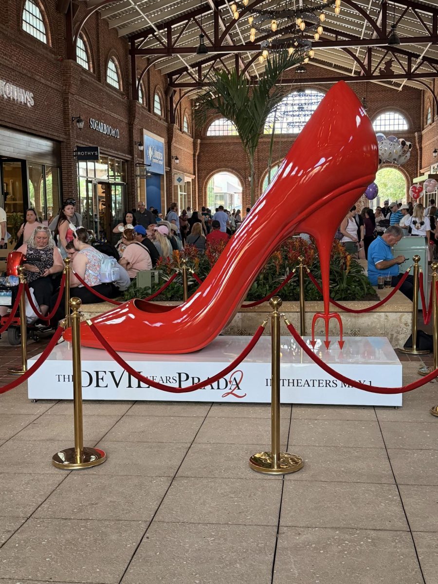 The sculpture created for the movie at Disney Springs