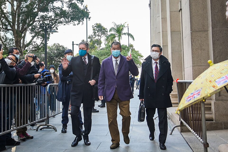 Jimmy Lai walking to The Court of FInal Appeal before being sentenced to prison in 2020.